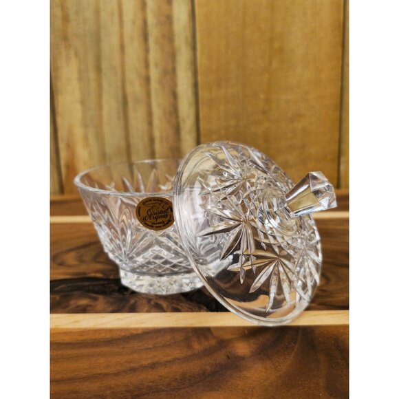 Vintage Crystal DArques Lidded Candy Dish With Starburst Design - Picture 4 of 11